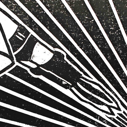 Astro Boy - woodcut print