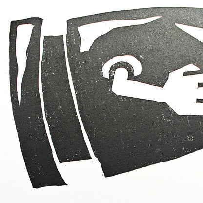 Bullet Bill - woodcut print