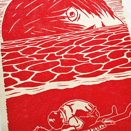 The End of Evangelion - woodcut print