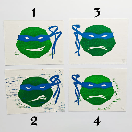 TMNT Leonardo - woodcut print