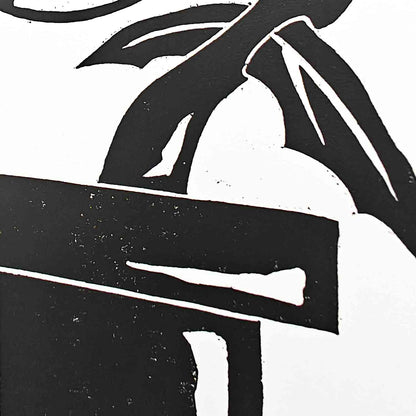 Piranha Plant - woodcut print