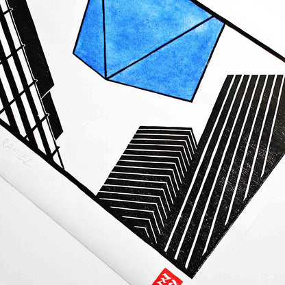 Ramiel - woodcut print