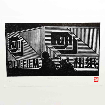 Taipei Story - woodcut print