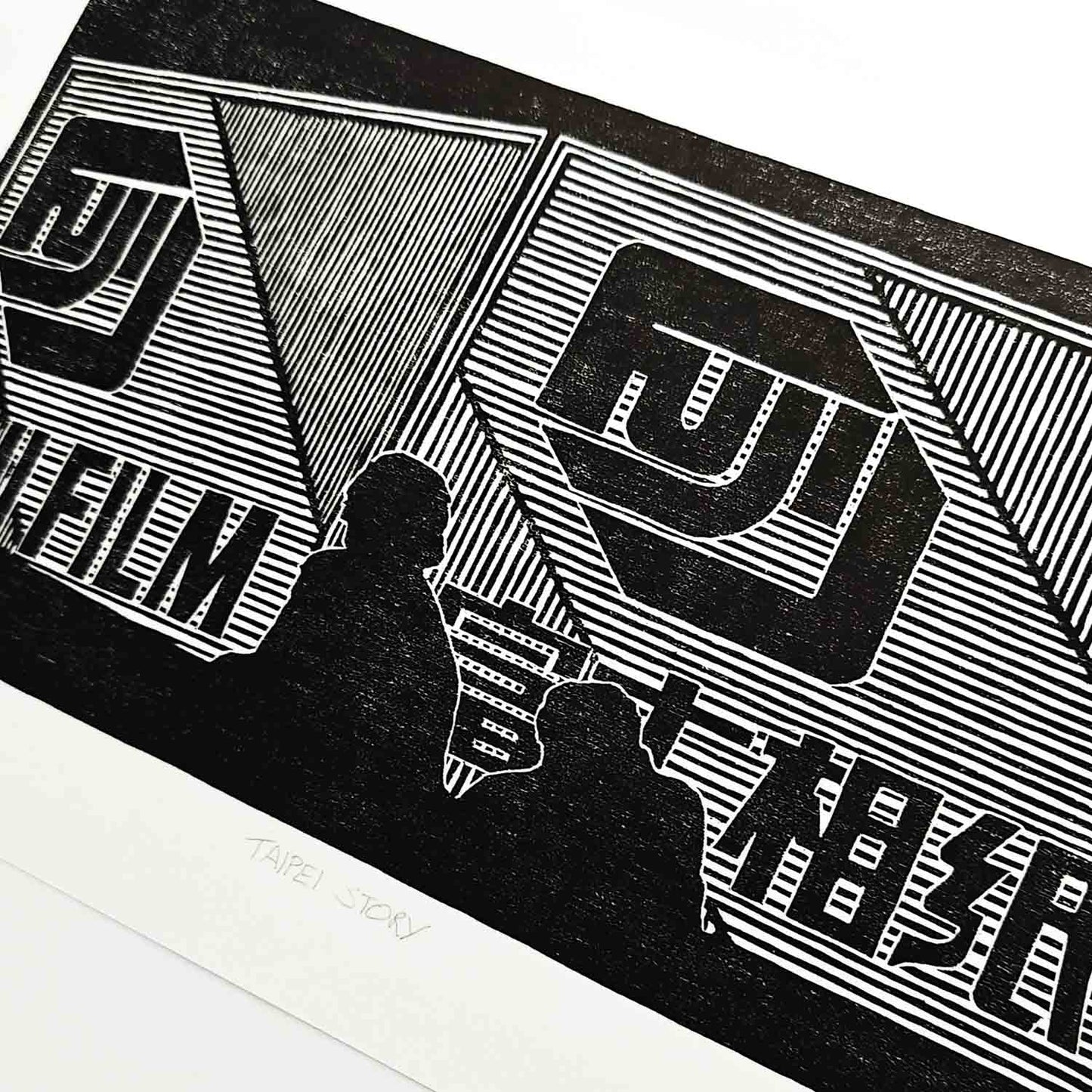 Taipei Story - woodcut print