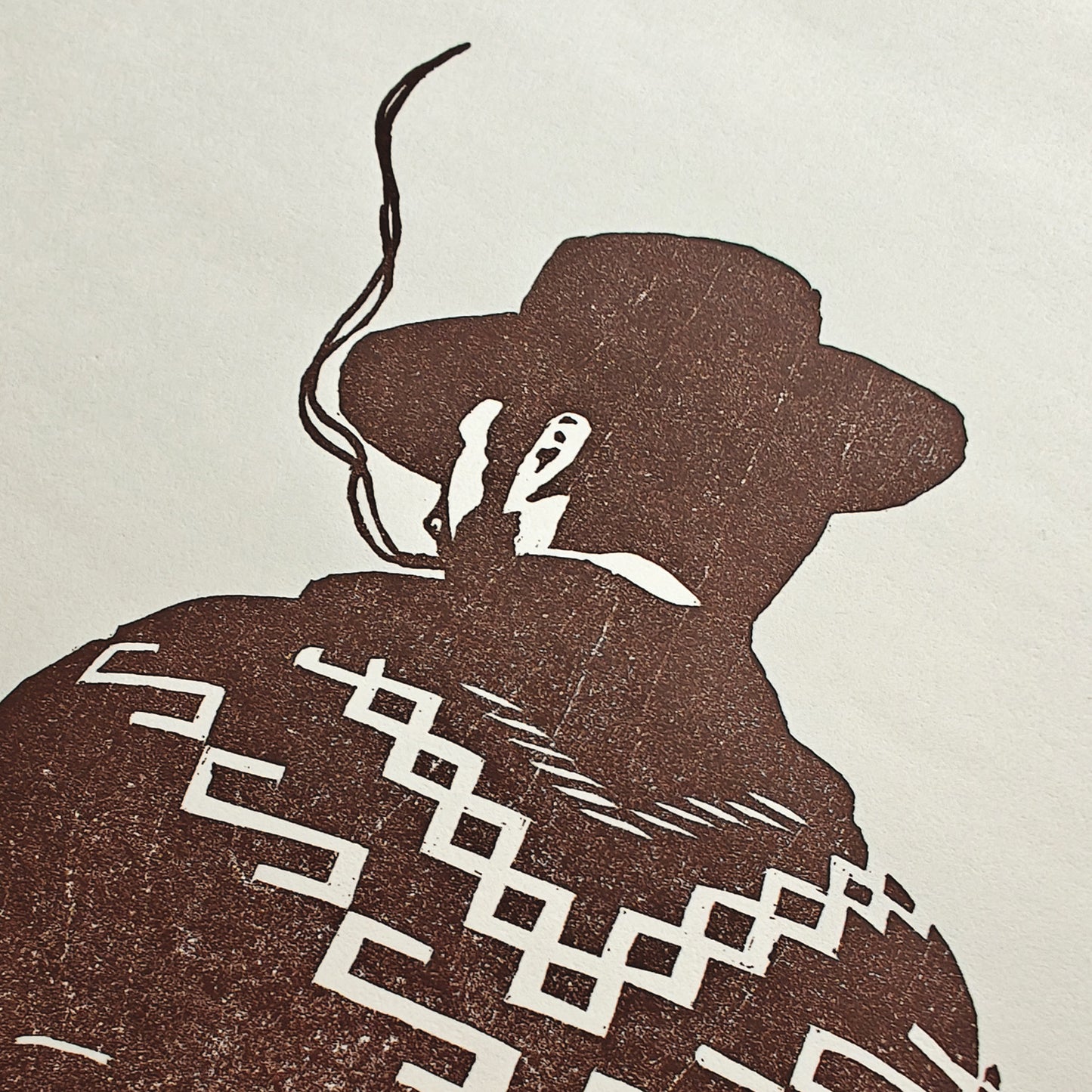 The Man with No Name - woodcut print