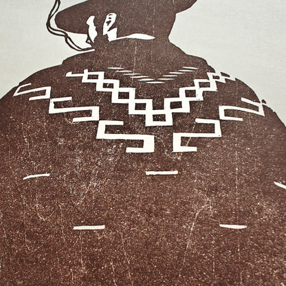 The Man with No Name - woodcut print