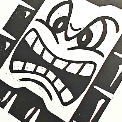 Thwomp - woodcut print