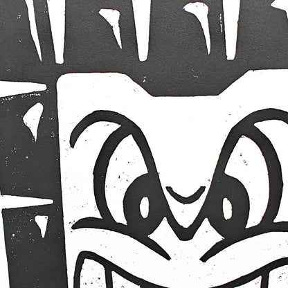 Thwomp - woodcut print